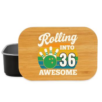 Retro Bowling 36. Geburtstag Grafik - Lunch Box - Schwarz - Vorne