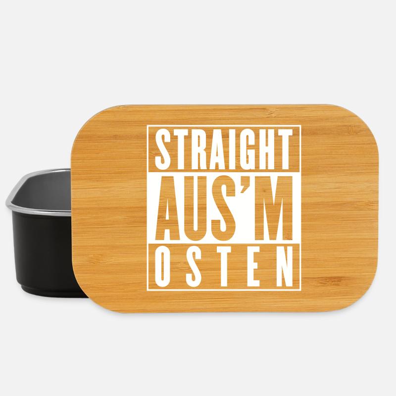 Straight aus'm Osten (Farbe änderbar) - Lunch Box - Schwarz
