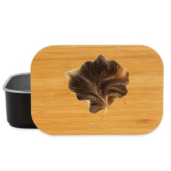 Elegant leaf - Lunch Box - black - Front