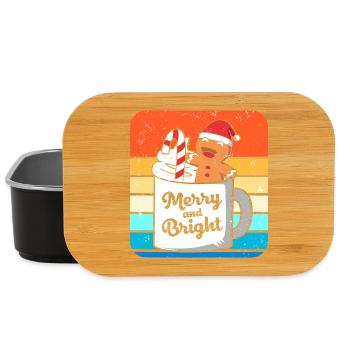 Bonhomme en pain d'épices de Noël en pain d'épices - Boîte à goûter - noir - Devant
