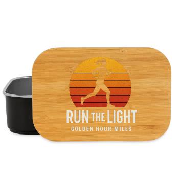 Retro Running T-Shirt for Runners & Fitness Fans - Lunch Box - black - Front