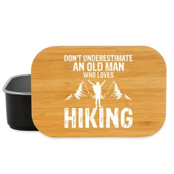 Don't Underestimate An Old Man Who Loves Hiking - Lunch Box - black - Front