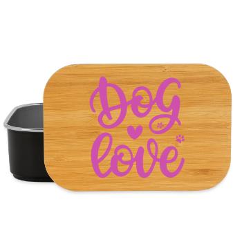 Love Dog Doodle Pink - Lunch Box - black - Front