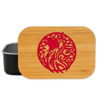 Roter Wikingerwolf und Talisman des Glücks - Lunch Box - Schwarz - Vorne
