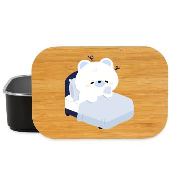 Ours polaire rêveur sur un lit douillet - Boîte à goûter - noir - Devant