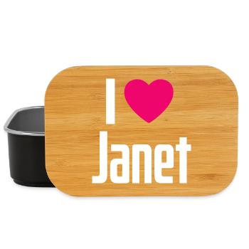 J’aime Janet Pink Heart J’aime Janet - Boîte à goûter - noir - Devant