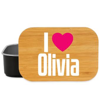 I Love Olivia Pink Heart I Love Olivia - Lunch Box - black - Front