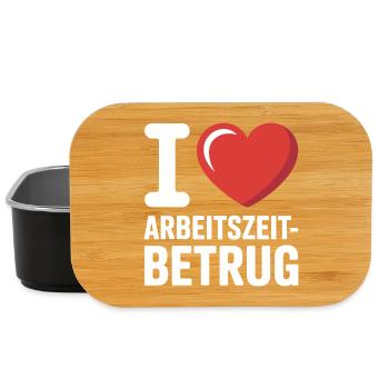 J’aime Temps de travail Fraude Pas de crime Bureau de l’emploi - Boîte à goûter - noir - Devant