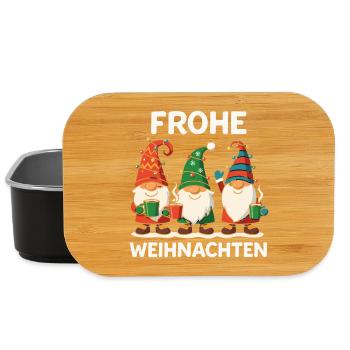 Joyeux Noël Gnomes Drôle Motif de Noël - Boîte à goûter - noir - Devant