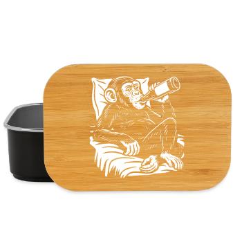 Cheeky Chimp Sips Beer - Lunch Box - black - Front