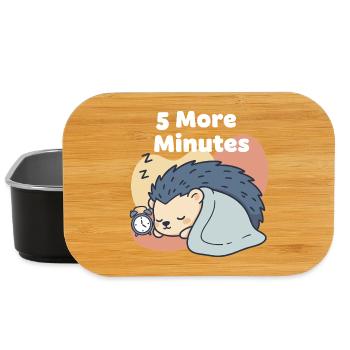 5 More Minutes Sleeping Hedgehog - Lunch Box - black - Front