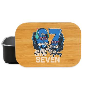 6 7 Sechs Sieben Aura Points Kids Gaming Meme  - Lunch Box - Schwarz - Vorne