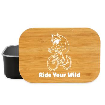 Wolfsradfahrer auf Fahrrad - Lunch Box - Schwarz - Vorne