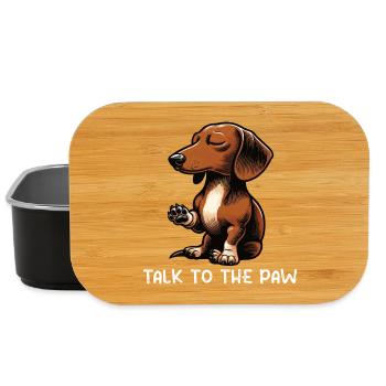 Talk to the Paw Dackel Dackelbesitzer Dackelhalter - Lunch Box - Schwarz - Vorne