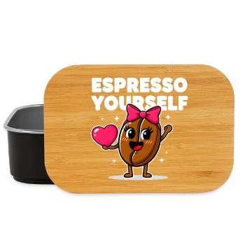 Espresso Yourself Cute Coffee Bean  - Lunch Box - black - Front