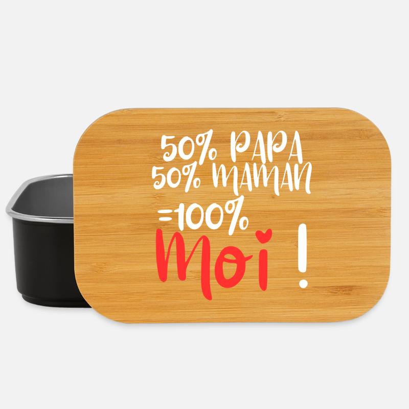 50% Papa, 50% Maman 100% Moi - Boîte à goûter - noir