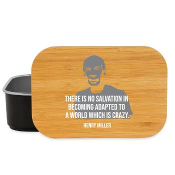 Henry Miller Zitat-Tee - Lunch Box - Schwarz - Vorne