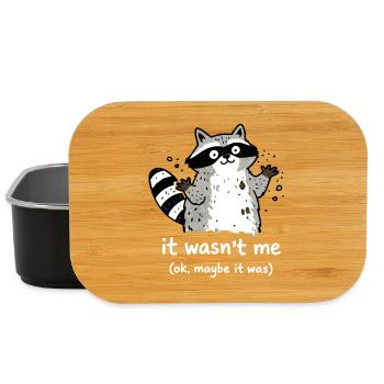It Wasn't Me Cute Raccoon Saying - Lunch Box - black - Front