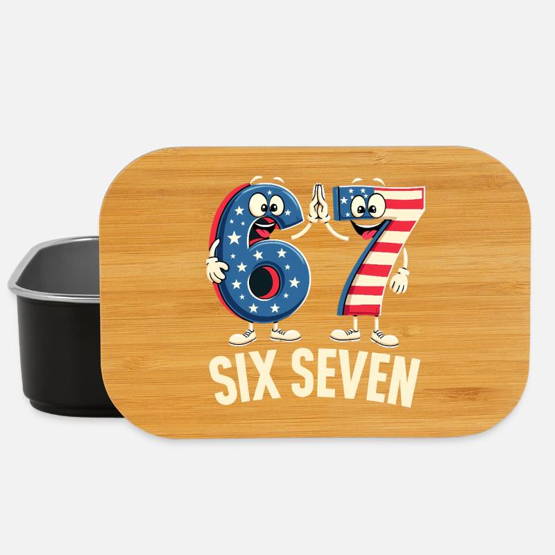 US Flag 67 Memes Six Seven - Lunch Box - Schwarz