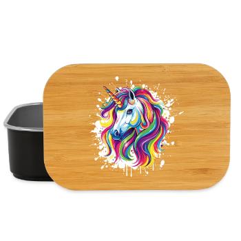  Einhorn Portrait Unicorn - Lunch Box - Schwarz - Vorne