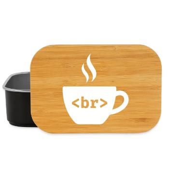 Coffee Break – Witziges HTML Tag Design - Lunch Box - Schwarz - Vorne