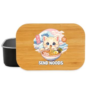Ramen Nouilles, Amoureux des Chats, Kats Kawaii Rétro - Boîte à goûter - noir - Devant