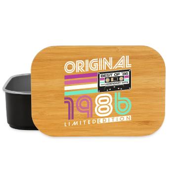 40th Birthday Retro Gift 1986 Vintage - Lunch Box - black - Front