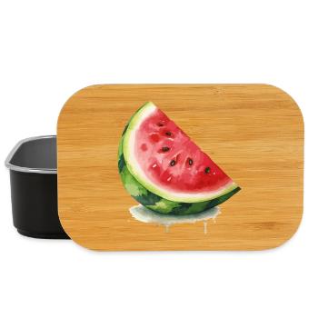 Aquarell-Wassermelone Scheibe - Lunch Box - Schwarz - Vorne