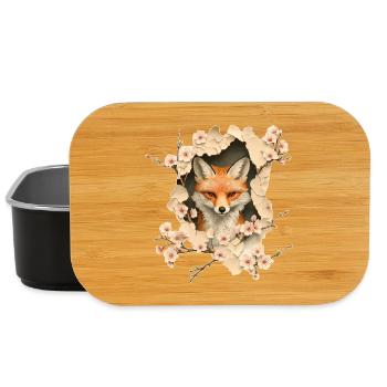 Fuchs mit Kirschblüten - Lunch Box - Schwarz - Vorne
