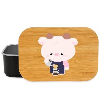 Kawaii Cow Barista  - Lunch Box - black - Front