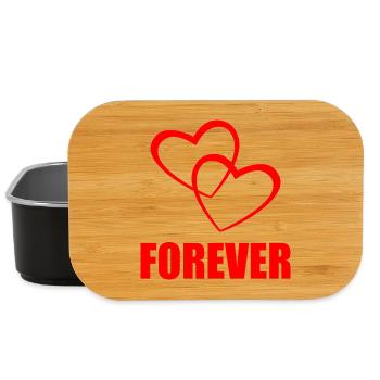 FOREVER – Heart Design for Couples & True Love - Lunch Box - Schwarz - Vorne