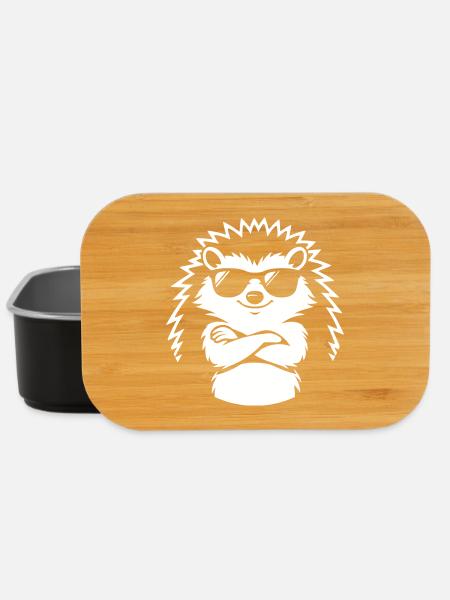Cool hedgehog with sunglasses - Lunch Box - black