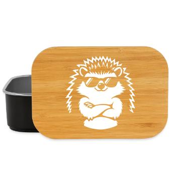 Cooler Igel mit Sonnenbrille - Lunch Box - Schwarz - Vorne
