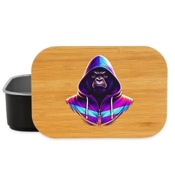 Neon Gorilla 80s Retro Style - Lunch Box - black - Front