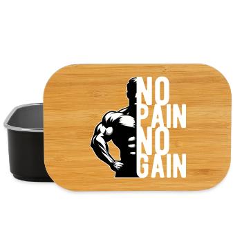 No Pain Fitness GYM No Gain Bodybuilding Funny - Lunch Box - black - Front