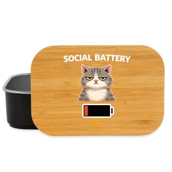 Chat à faible batterie sociale - Boîte à goûter - noir - Devant
