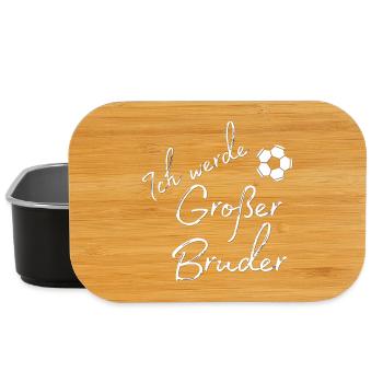Ich werde Großer Bruder Fußball Motiv - Lunch Box - Schwarz - Vorne