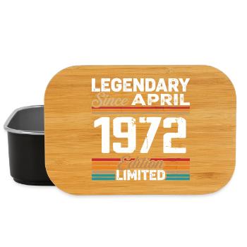 April 1972 Retro April 1972 Birthday Gift - Lunch Box - black - Front