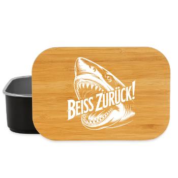 Beiss Zurück Hai Grafik - Lunch Box - Schwarz - Vorne