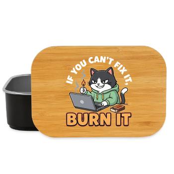 Burn It – Lustiger Spruch für Programmierer - Lunch Box - Schwarz - Vorne