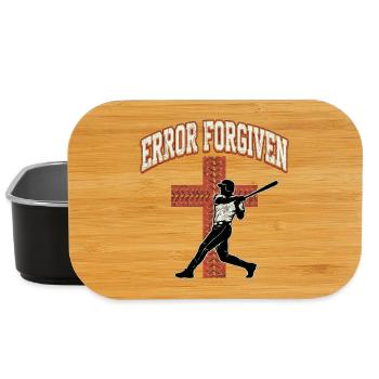 Error Forgiven Christian Baseball Faith Jesus - Lunch Box - black - Front
