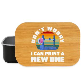 Keine Sorge Ich Kann Einen Neuen Drucken 3D Druck - Lunch Box - Schwarz - Vorne