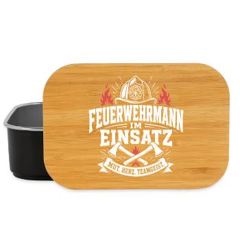 Feuerwehrmann im Einsatz Shirt - Lunch Box - Schwarz - Vorne