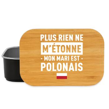 Plus Rien Ne M Etonne Mon Mari Est Polonais T-S... - Boîte à goûter - noir - Devant
