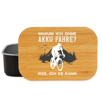 Rennrad Ohne Akku Fahrrad Lustiger Radsport Spruch - Lunch Box - Schwarz - Vorne