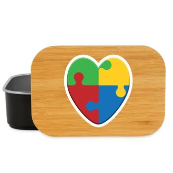 Autism Heart Puzzle - Lunch Box - black - Front