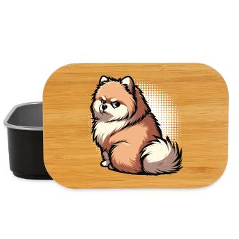 Pomeranian Pomeranian Pomeranian Spitz Dog Miniature Spitz Holder - Lunch Box - black - Front