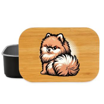 Pomeranian Pomeranian Pomeranian Spitz Dog Miniature Spitz Holder - Lunch Box - black - Front