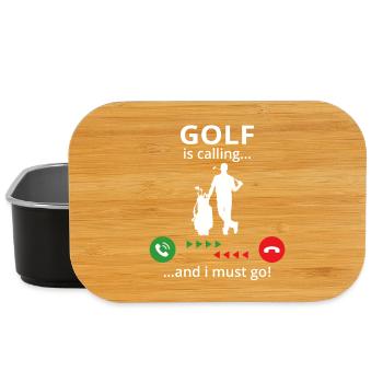 Le golf m’appelle et je dois y aller ! Golfeur - Boîte à goûter - noir - Devant