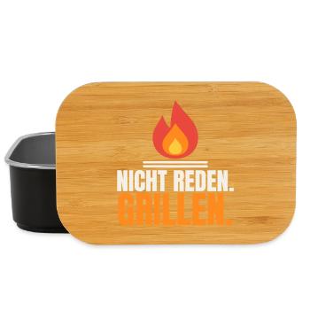 Nicht reden. Grillen. – Grillmeister Spruch - Lunch Box - Schwarz - Vorne